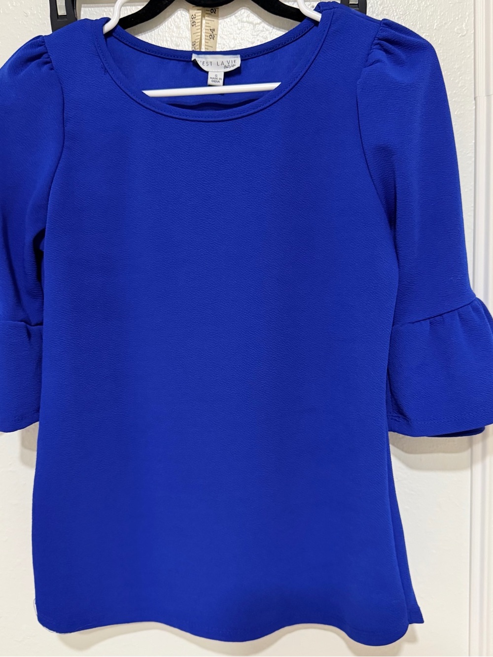 Women's Cobalt Blue Puff-Sleeve Blouse by Vest-Lavie